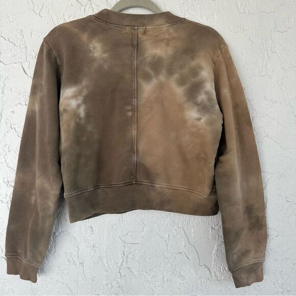 COTTON CITIZEN Sweatshirt Women XS Moss Haze Tie Dye Crop Long Sleeve Crew - Picture 4 of 7